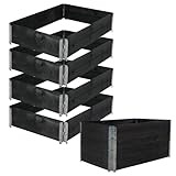 TRUTZHOLM Hochbeet 4er Set Palettenrahmen Pflanzbeet 120x80x80 cm aus Holz...