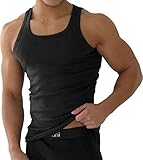 normani 4 x Classics Herren Tank Top Slimfit Rundhals 100% gekaemmte...