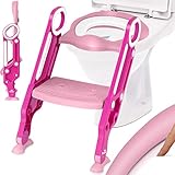 KIDIZ® Kinder Toilettensitz Toilettentrainer mit Treppe und Griffe Faltbar...