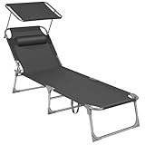 SONGMICS Sonnenliege, klappbarer Liegestuhl, 193 x 53 x 29 cm, trägt bis...