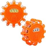 2 Stück LED Warnleuchte, Rundumleuchte LED Magnet Warnblinkleuchte,...