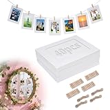 40 Stück Fotogirlande, Fotoleine mit Klammern, Papier Bilderrahmen 10 X 15...