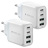 40W USB C Ladegerät, Gcstnn Schnellladegerät 2er-Pack 4 Port PD3.0 QC3.0...