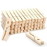 Zeno Wäscheklammern Holz – 50 Stück Holzwäscheklammern 7,5 cm mit...