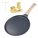 Vusddy Crepe Pfanne Induktion, 24cm Palatschinken Pfanne mit Teigverteiler,...