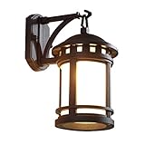 YPOSPDD Amerikanische Retro-Balkon-Terrassen-Lampe im Freien, antike...