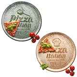 MamboCat 2er Set Pizzateller creme & grün I Ø 33 cm I für 2 Personen I...