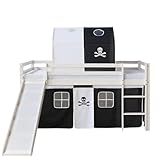 Homestyle4u Hochbett mit Rutsche Tunnel 90x200 für Kinder Pirat Kinderbett...