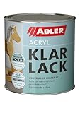 ADLER Acryl Klarlack Matt 125 ml - Acryllack mit Grundierwirkung, Grund-...