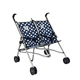Dolly Tots Zwillingskinderwagen, Doppel-Kinderwagen, Marineblau,...