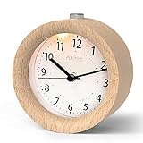 aboveClock Wecker Analog Ohne Ticken, Wecker Holz mit Snooze, Nachttisch...