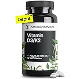 natural elements Vitamin D3 + K2 Depot – 180 Tabletten –...