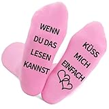 Xuancai Socken mit Aufschrift 'If You Read This Kiss', lustiger deutscher...
