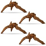 PjuQow Aquarium Wurzel Echtholz, 4 Stück Natürliches Treibholz Deko für...