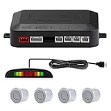 Einparkhilfe mit 4 Vorne Hinteren Parksensoren mit Summer LED-Anzeige (4...