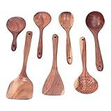 ANKROYU Holzspatel-Löffel-Set, Küchenutensilien, natürliches Teakholz,...