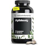natural elements Apfelessig Kapseln – 180 Kapseln mit 1500mg Apfelessig...