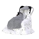 LAT Baby Einschlagdecke Babyschale - Decke Kinderwagen 90x90cm 100%...
