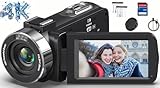 Videokamera 4K Camcorder HD 80MP 30FPS mit IR Nachtsicht, 18X Digitalzoom...