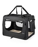 lionto Hundetransportbox faltbar für Reise & Auto, 60x42x44 cm, stabile...