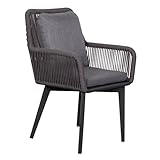 MR. DEKO® Diningssessel Marbella Aluminium Rope | Gartenstuhl mit Armlehne...