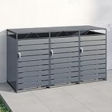 STEELSØN Mülltonnenbox 3er Thoria, Mülltonnenverkleidung aus Stahl für...
