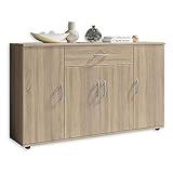 Stella Trading LILLY Kommode in Sonoma Eiche Optik - Modernes Sideboard mit...