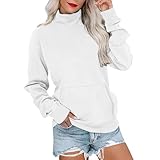 Damen Pullover Rollkragenpullover Winter Tops Hoch Casual Strickpullover...