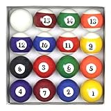 PolyMath Billiard, Complete Set of 16 Pool Balls, Diameter 22.5' (57.2mm)...
