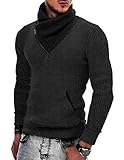 COOFANDY Herren Strickpullover Rollkragenpullover Schalkragen Pullover Slim...