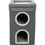 TRIXIE Saul Katzenhaushöhle | 2-stöckiger Hüttenturm | Kratzfläche |...