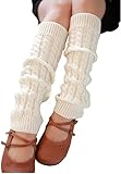 VUCDXOP Damen Langer Beinwärmer Frauen Mädchen Winter Crochet Stricken...