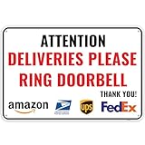 Türklingelschild mit Aufschrift 'Deliveries Please Ring', 30,5 x 20,3 cm...