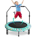 Trampolin Kinder Ø 92cm Mini Kindertrampolin mit Verstellbarer Griff &...