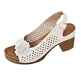 Generisch Sandalen Damen Sommer Blockabsatz - Slingpumps Mit Schnalle Slip...