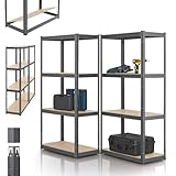 Juskys 2er-Set Lagerregal Easy 2X 160x80x40cm (HxBxT) - 640kg Traglast - 8...