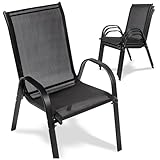 Campela Gartenstühle 2 Stück Textilene - Stapelbar, Pulverbeschichtetes...