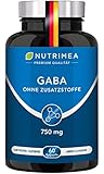 GABA Pur 750mg | Reine Pulver Kapseln Hochdosiert | OHNE Zusätze & Vegan |...