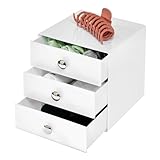 iDesign Make-Up Organizer mit 3 Schubladen, quadratische Schubladenbox aus...