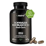 NutraPlus Schwarzer Knoblauch Kapseln Extrakt 15:1 - 180 Vegane Kapseln...
