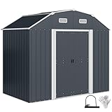 Outsunny Gerätehaus aus Stahl, 2,7 m² Gartenschuppen mit UV-Schutz,...