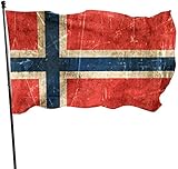 Bannerfahnen 90x150cm, Vintage Gealterter Und Verkratzter Norweger...