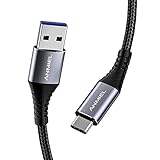 ANMIEL USB-Typ-C-Kabel, 2 m, 3 A, schnelles Aufladen, USB 3.0 Gen 1, Typ...