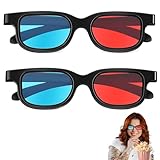 2 Stücke 3D Brille,3D Brillen,3D Brille Für Fernseher,3D Brille Rot...
