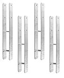 4 x Heunert H-Pfostenträger H-Anker Pfostenanker Set 4 Stück 91, 101, 121...