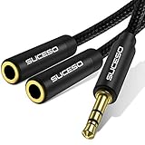 SUCESO Audio Klinke Y Splitter Adapter 3.5mm Stecker auf Buchse Headset...