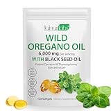 Oregano Öl Kapseln, Oreganoöl 120 Softgels, 165mg Carvacrol, 6000 mg...
