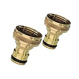 2 Set Messing Adapter Anschluss Gardena kompatibel 3/4 Garten Kupplung...