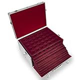 MC.Sammler Alu Münzenkoffer Münzkoffer inkl 11 Münztableaus für 385 STK...