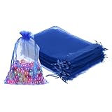 QUARKZMAN 100 Stk Saphirblaue Organza Beutel 5 x 7 Zoll Mini Mesh Beutel...